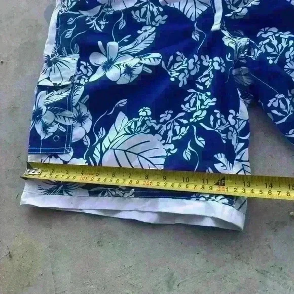RoundTree & York Hawaiian Style Mens Swim Trunks Large - Picture 7 of 14